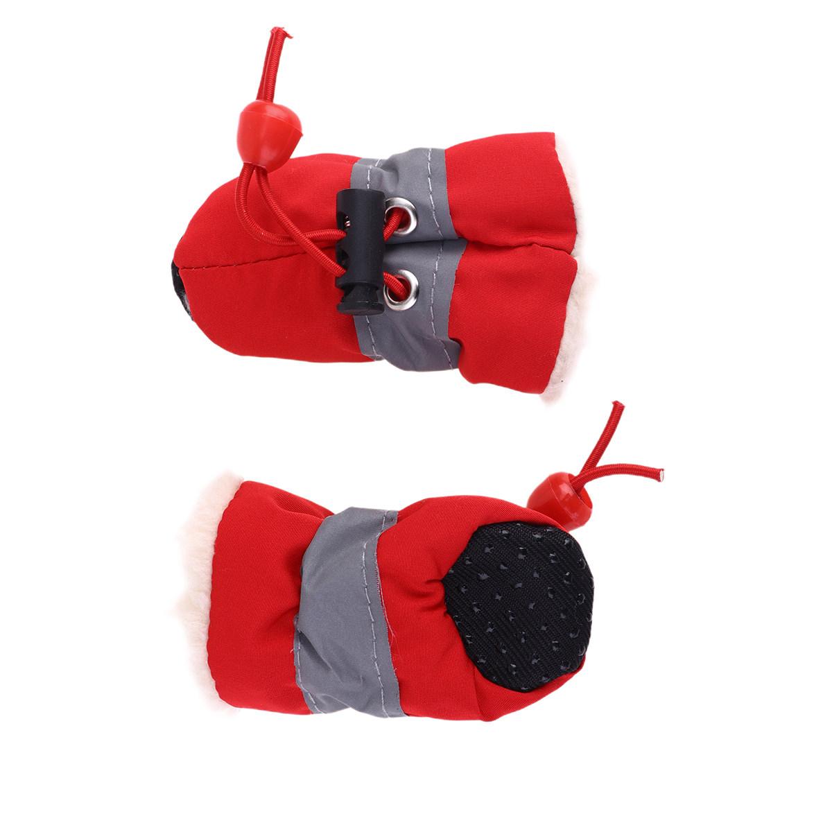 

1Set Dog Boots Anti-Skid Pet Shoes Red Size 1 Adjustable Elastic Band Protect Paws from Stones Sand Snow Pet Shoes size 5