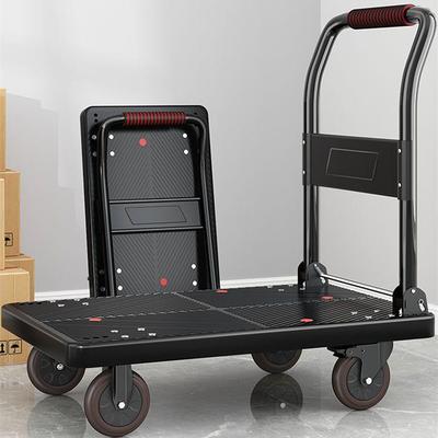 Compact Four-Wheeled Folding Trolley: Silent Portable Hand Truck for Cargo