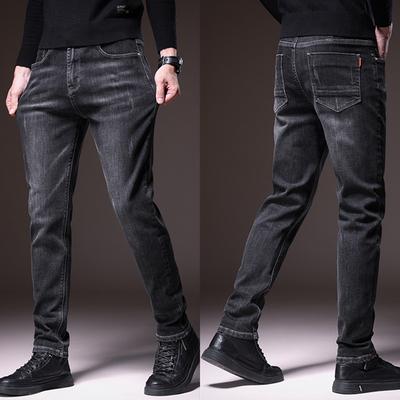 Trendy Men's Spring and Autumn Jeans, Stretch Korean Version, Slim Fit, Straight Tube, Versatile Jeans, Men's Pants, Men's Pants