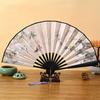 Folding Fan In Ancient Style for Boys, Dragon Design, Student Style, Bold Black Double-Sided Summer Plastic Fan, New Model