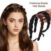 Synthetic Fishbone Braids Hair Bands Headwear Retro Head Hoop Braided Headband Wig for Women