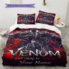 Name Custom Black-Venom Pattern Bedding Set Quilt Cover Pillowcase Home Decor Gift (1 * Duvet Cover + 2 * Pillowcase, Without Core)