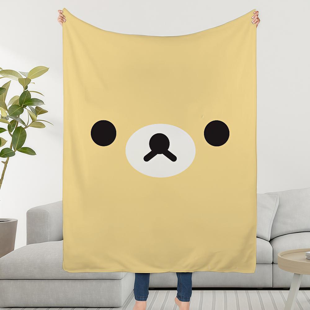 R-Rilakkuma Cute Bear Blanket Soft Warm Furry Throw Super Kids Toys Bed Sofa Car Cradle