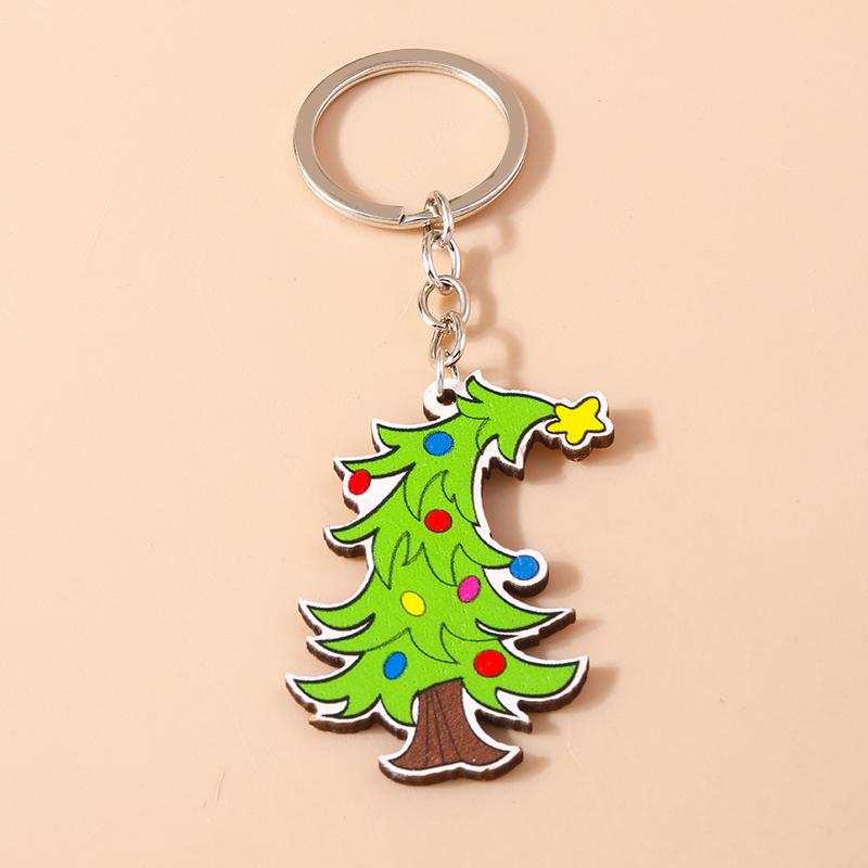 Cute Christmas Key Chain Snowman Santa Claus Key Ring Pendant for Car Key Holder Women Girls Handbag Decor DIY Jewelry Gift