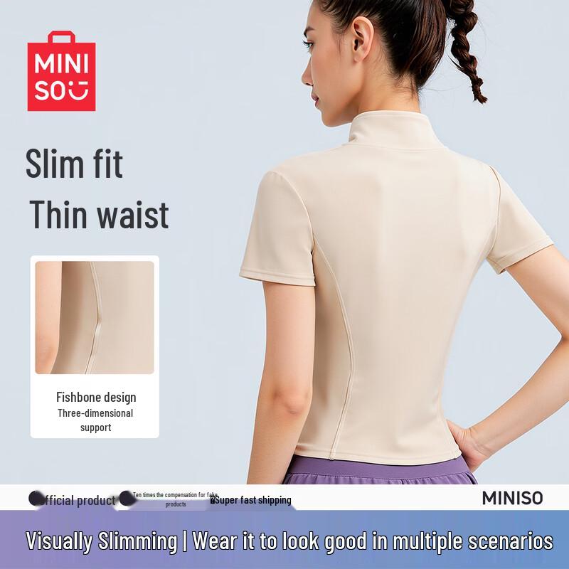 MINISO Women's Yoga & Fitness Short-Sleeve Jacket