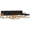 Outdoor Sofa Set 6 Pcs White and Black