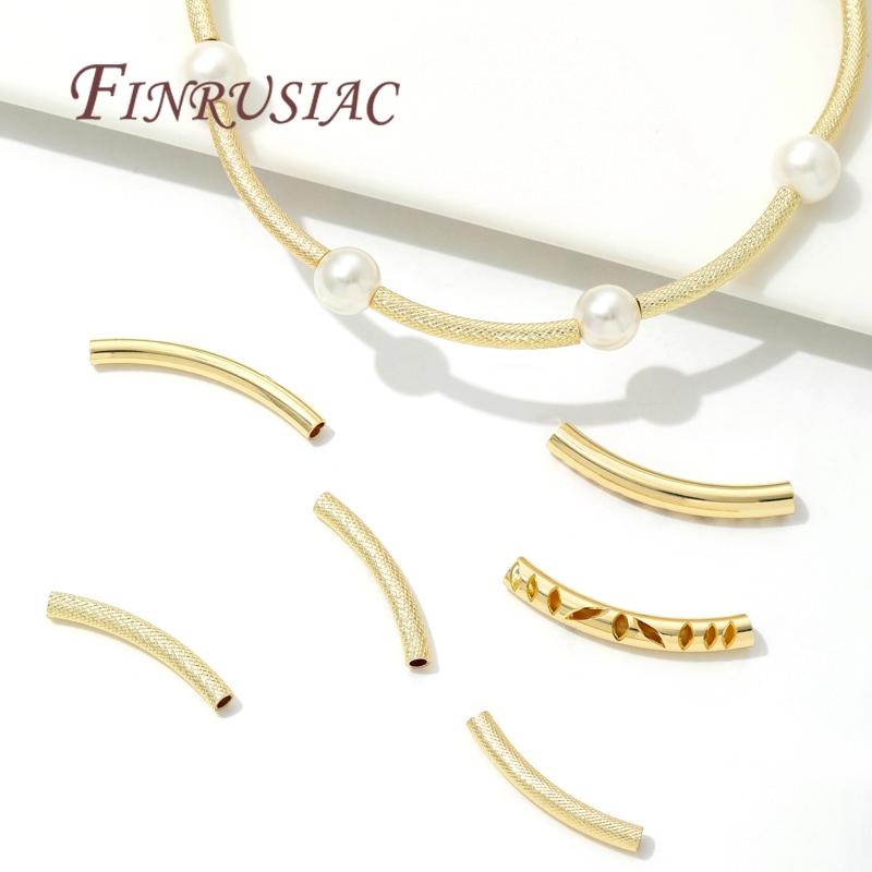 18K Real Gold Plated Brass Tube Spacer Beads Connectors For Handmade DIY Bracelet Necklace Jewelry Making Supplies Accessories