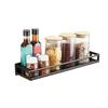 Stainless Steel Wall-mounted Kitchen Storage Rack Cabinet Basket Organizer Spice Rack Shelf Punch-free Jar Storage Bracket