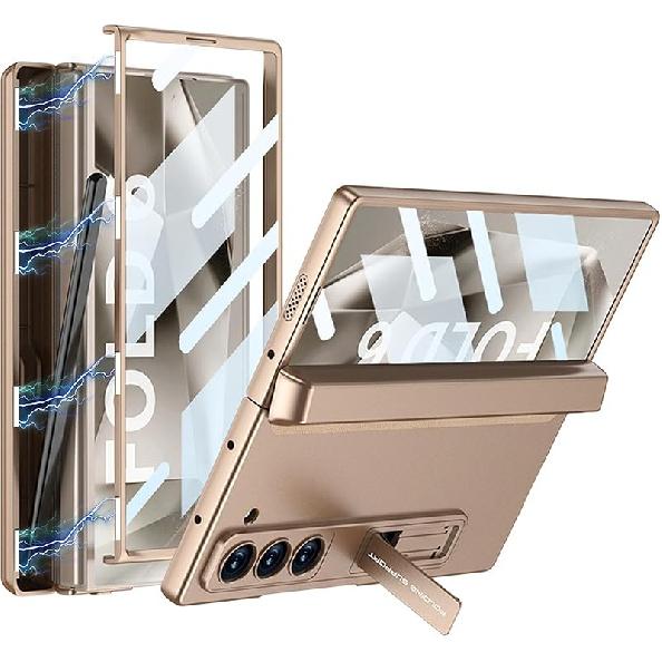 NINKI for Samsung Galaxy Z Fold 6 Case with S Pen & S Pen Holder & Adjustable Kickstand, Z Fold6 Case Magnetic Hinge Screen Protector Galaxy Fold 6
