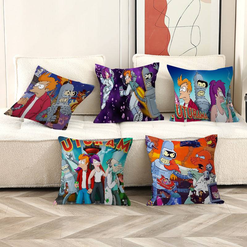 Animation F-Futurama Cushion Cover Inches Farmhouse Decor Home Throw Pillow Covers For Couch Decorations