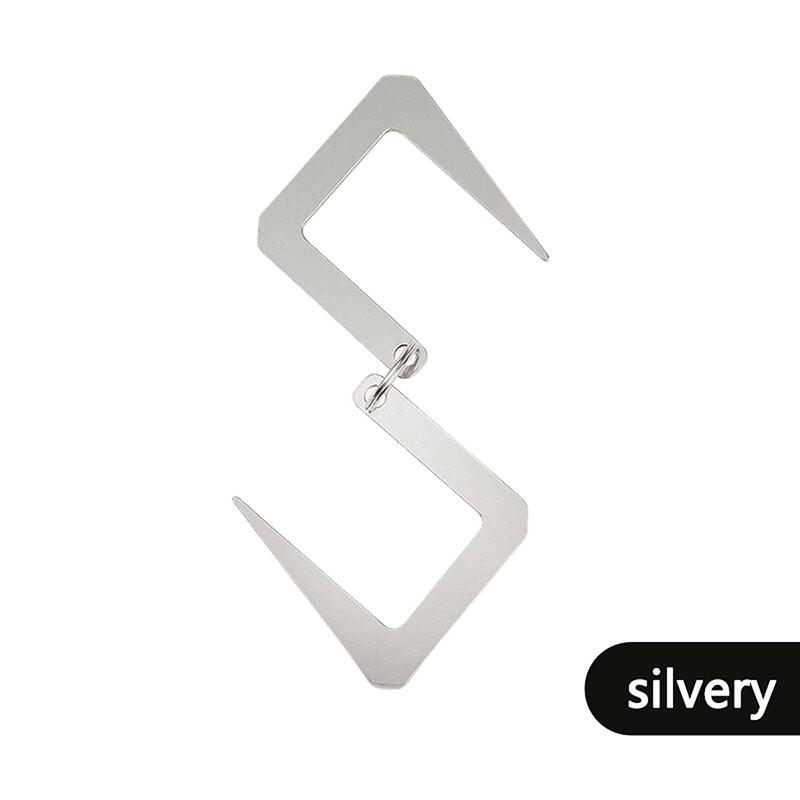 

Flat S Hook Durable Hanging Hooks Hanger Outdoor Storage Travel Camping Hiking Gardening Tools Item Organizer срібний