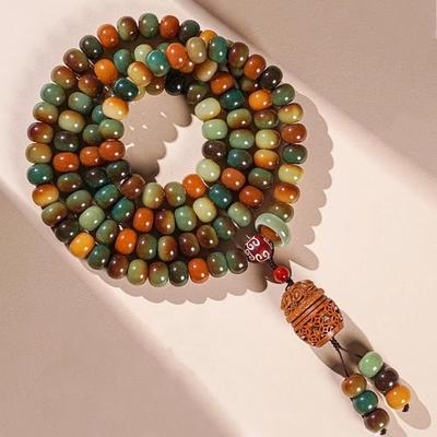 Colorful Rosary Beads Bracelets Tassel Multilayer Dunhuang Bodhi Bracelet Mood Tracker Jewelry Beaded Handheld Necklace Gifts