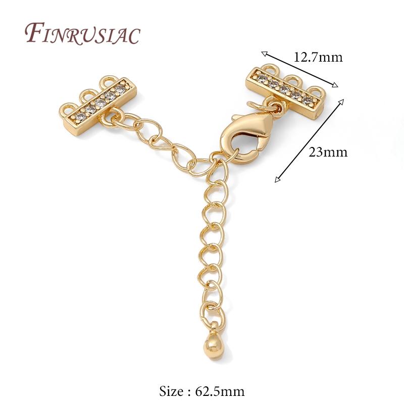 18K Gold Plated Brass Chains Extender For Jewellery,DIY 2-5 Rows Pearl Necklaces Making Accessories,Chain Connector For Jewelry