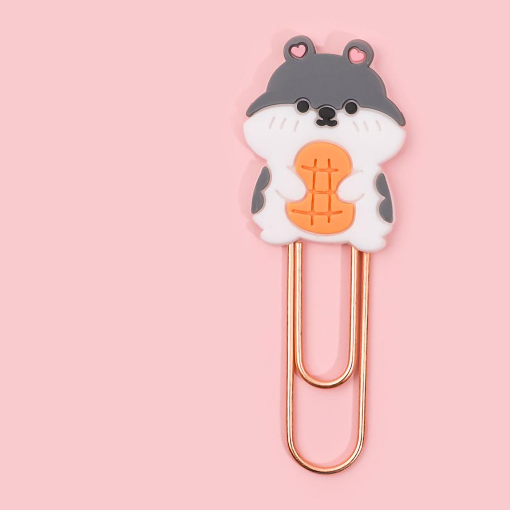 Bookmark Clips Cute Cartoon Pattern Metal Soft Rubber Light Portable Office Clips for Classification