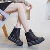 Platform Canvas Women's Shoes Spring 2025 New 13CM Invisible Inner Height Increase High-top Muffin Shoes Casual Versatile Tide