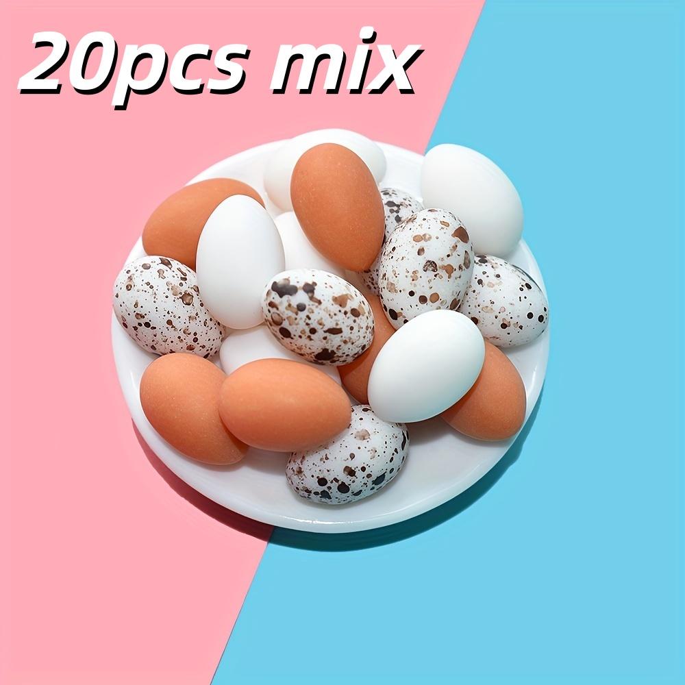 

20 pieces of miniature bird egg beads, resin artificial quail and duck egg combination, suitable for DIY crafts, art supplies, a 20pcs
