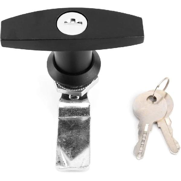 T Handle Door Lock, Trailer Locking Latch, RV Garage Door Lock, Suitable for Trailers and RV Tops, Etc(Black)