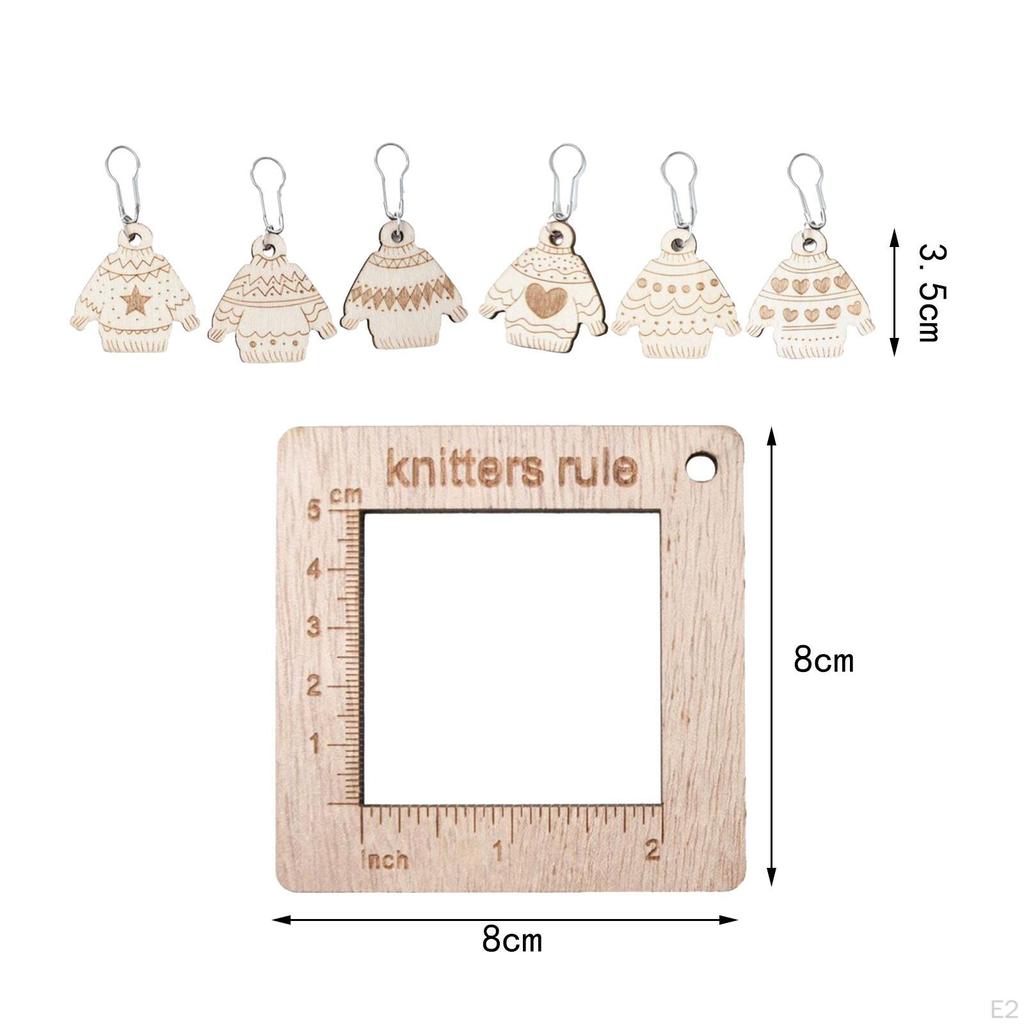 -Stitch Marker, Crochet Craft, Durable, Smooth, Woven, Buckle, Knitting Gauge, Ruler for