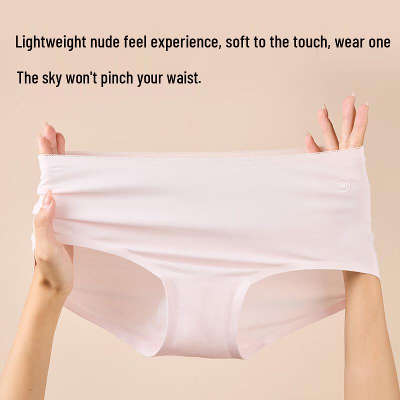 MIIOW Women's Silk Crotch Antibacterial Modal Seamless Briefs (3-Pack)