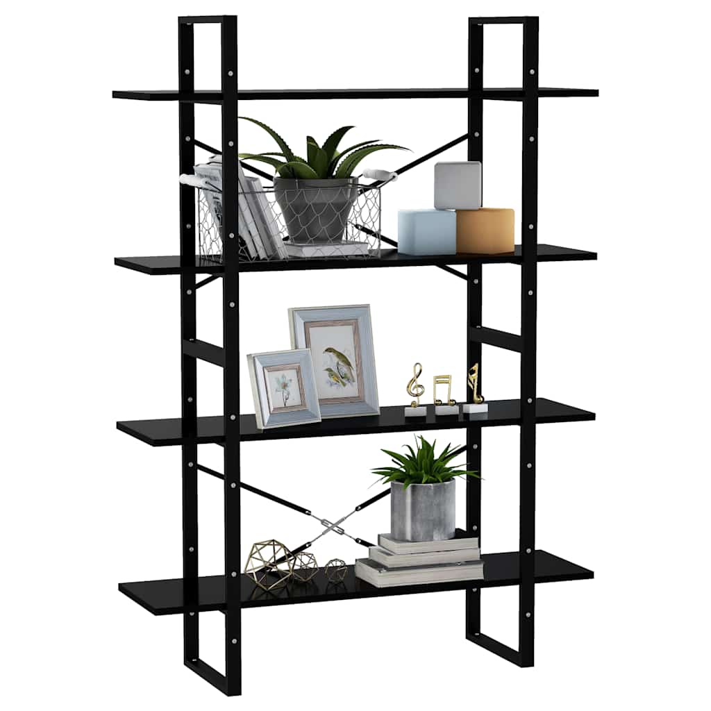 Vidaxl 4-Tier Bookshelf, Black, 100X30X140 Cm