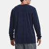 Under Armour Letter Print Crew Neck Long Sleeve T-Shirt Men Tops Navy-Blue 1379576-410