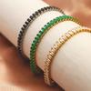 Emerald Zircon Bracelet Hand Jewelry, The Same Niche High-End Titanium Steel Zircon Bracelet For Men And Women