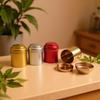 New Sale 50g Small Tea Tins Canister With Airtight Double Lids,Mini Tin Can Box And Small Round Kitchen Canisters For Tea