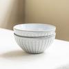 Minimalist Style Salad Bowl Embossed Ceramic Bowl Household Noodle Bowl Vegetable Bowl Tableware Round Bowl Big Rice Bowl Fruit Bowl