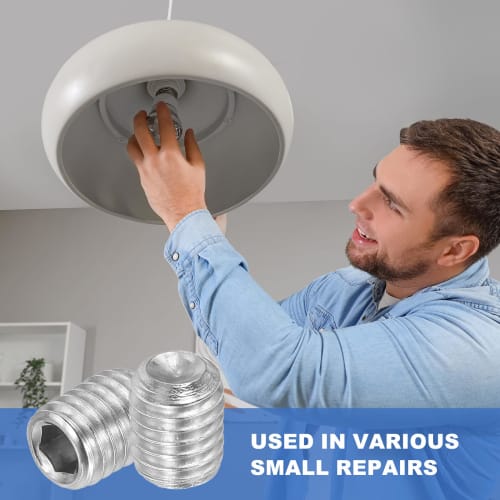 PATIKIL Hex Socket Set Screws, M8x10mm, Set Screw Set, 20 Pieces, Internal Hex, 304 Stainless Steel, Corrosion Resistant, for Fixing Door Handle Repai