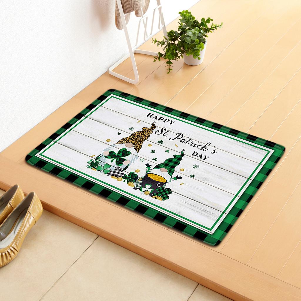 Irish Door Mat St. Patrick'S Day Absorbent Floor Mat Bedroom Shamrock Non-Slip Carpet