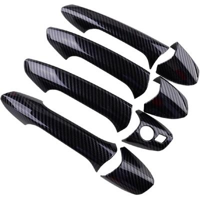 Car Exterior Door Handle Cover Trim Cap Set Carbon Fiber Texture Fit for Mercedes-Benz W246 W204 W212 X204 W166 W117 LHD Black