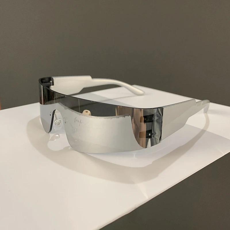 One-Pieces Sunglasses Men Women Fashion Rimless Punk Multicolor Male Shades Eyewear New Trendy Female Uv400 Sun Glasses