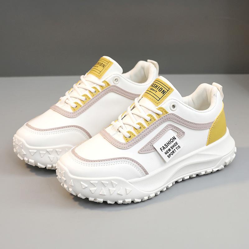 

[Customized] Y5B05 new color matching women s shoes 2025 autumn Korean version breathable and heightened platform casual shoes board shoes 35
