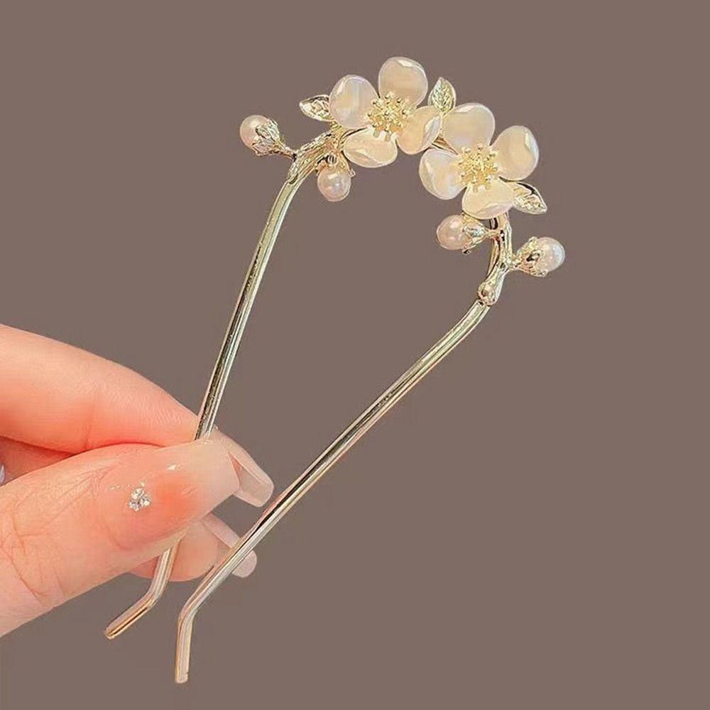 Headdress Pearl Hairpin U-shaped U-shaped Hairpin New Pearl Pendant HairClip  Women Girl