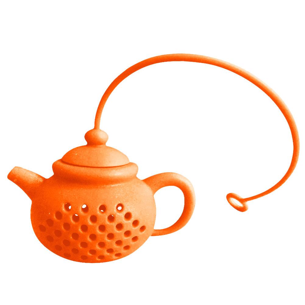 Teapot Shape Tea Filter Reusable Silicone Tea Strainer with Long Handle Tea Steeper for Loose Tea Spices and Seasonings