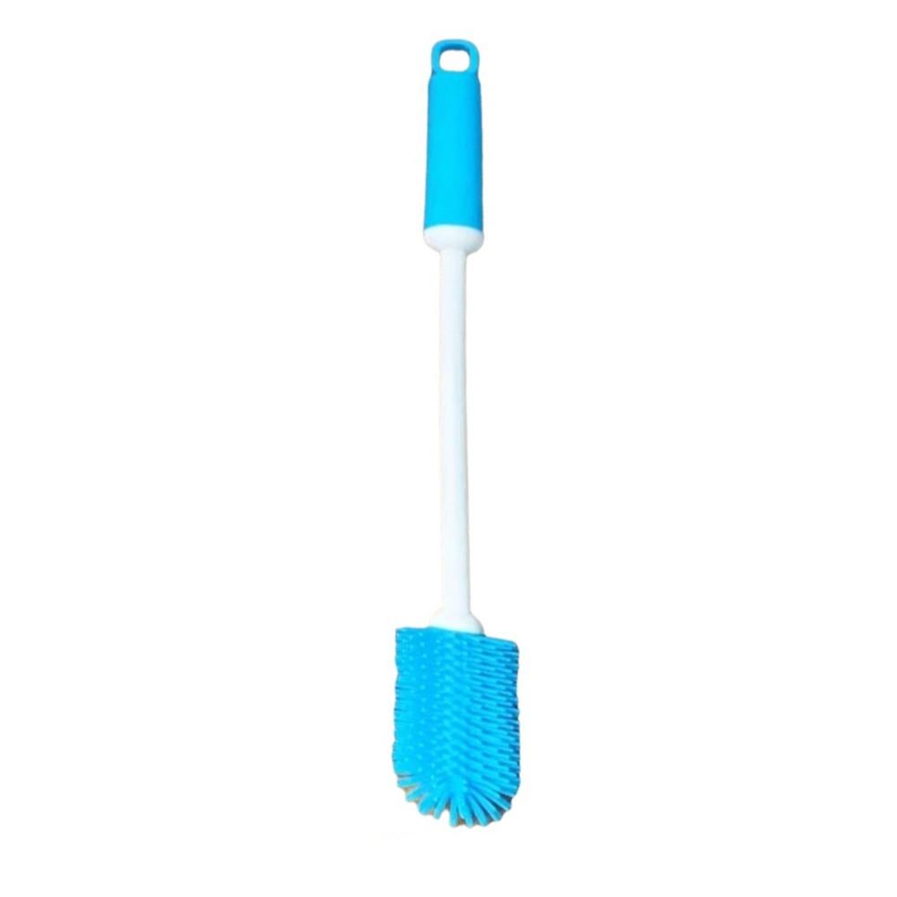 Non-Slip Grip Feeding Bottle Brushes Eco-Friendly Silicone Cup Brush  For Narrow Bottles синий