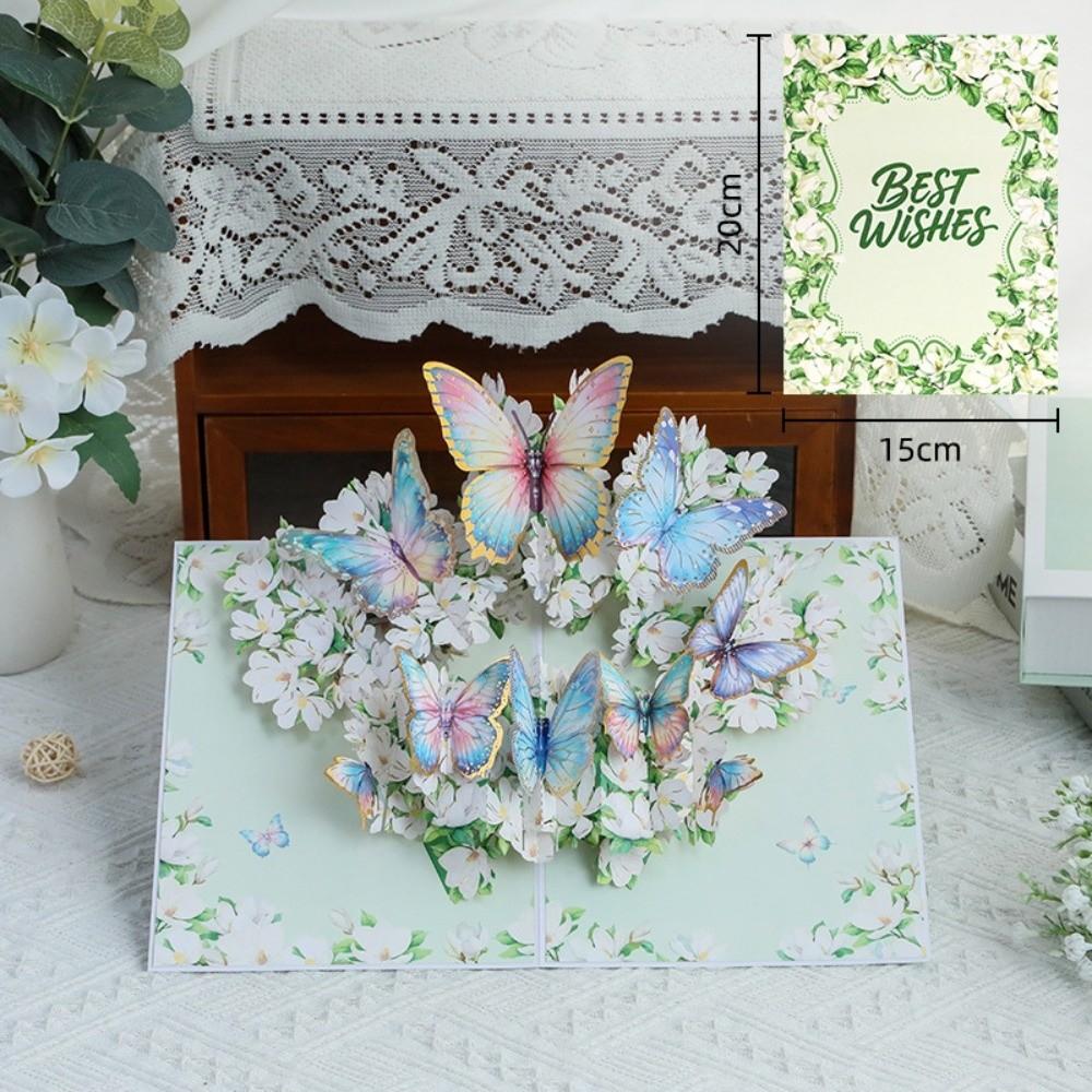 New Pop Up Greeting Cards 3D Blessing Flower Bouquet Card Paper Thank You Card Teacher's Day