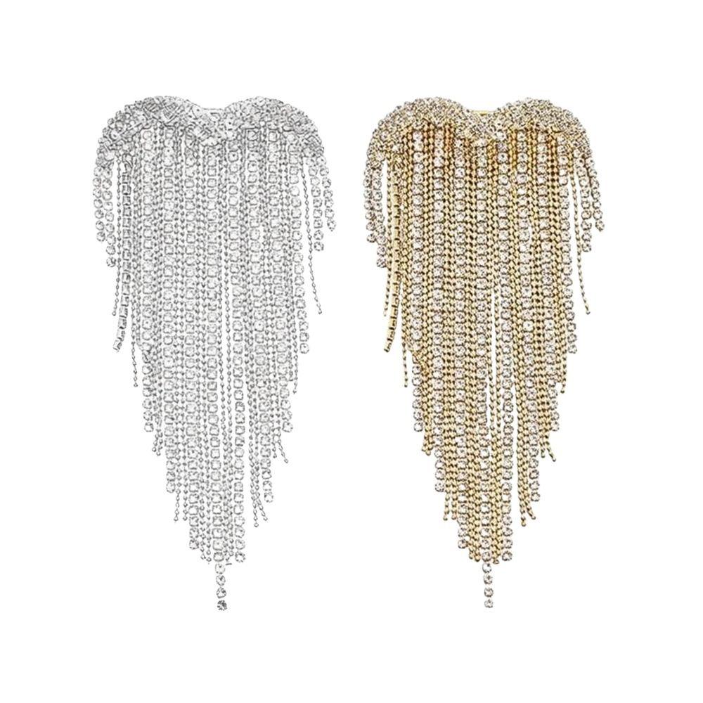 Rhinestone Tassel Brooch Heart Studded Diamond Brooch New Lapel Brooch