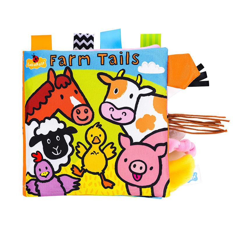 Lakarose Baby Tail Cloth Book 3d Sound Paper Tear-resistant Early Education Book For Newborns