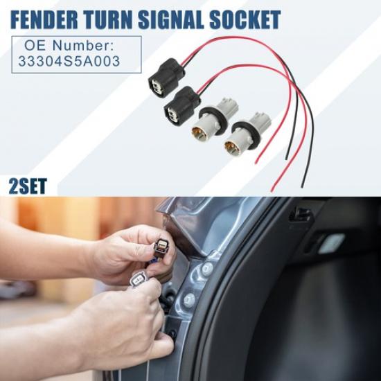 

Fender Turn Signal Socket w Wire Harness for Honda CRV 2015-2016 (Set of 2)