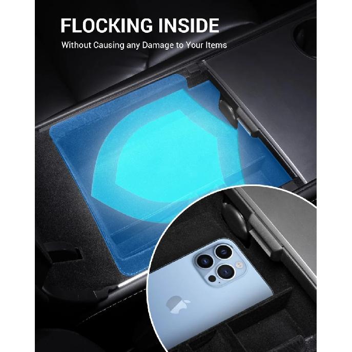 For Tesla Model Y/3 Center Console Organizer Tray Armrest Storage Box Hidden Cubby Drawer Fit 2021-2024 Model Y 2021-2023 Model3