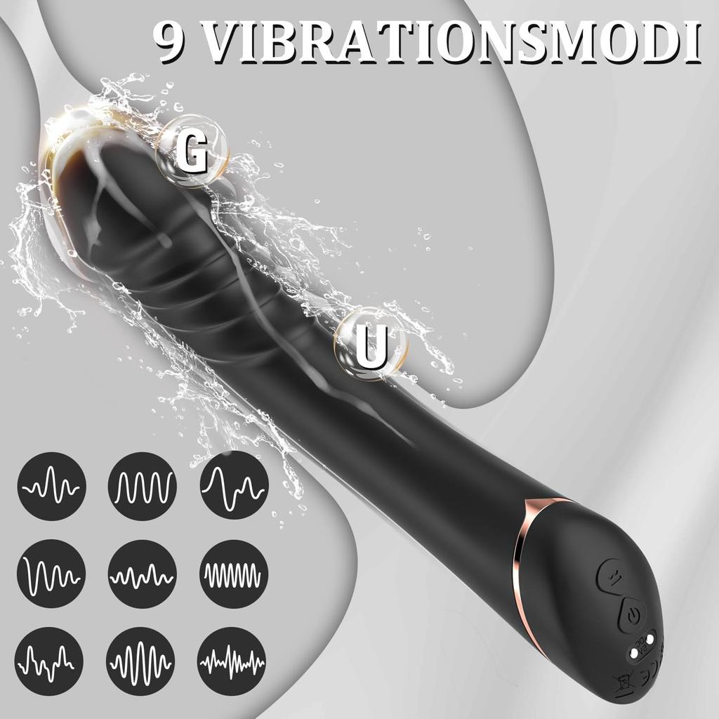 Rechargeable Silicone Dildo Vibrator with 9 Vibrating Patterns G Spot Stimulator Clitoral Massager  Premium Couples Sex Toy Set for Intimate Play