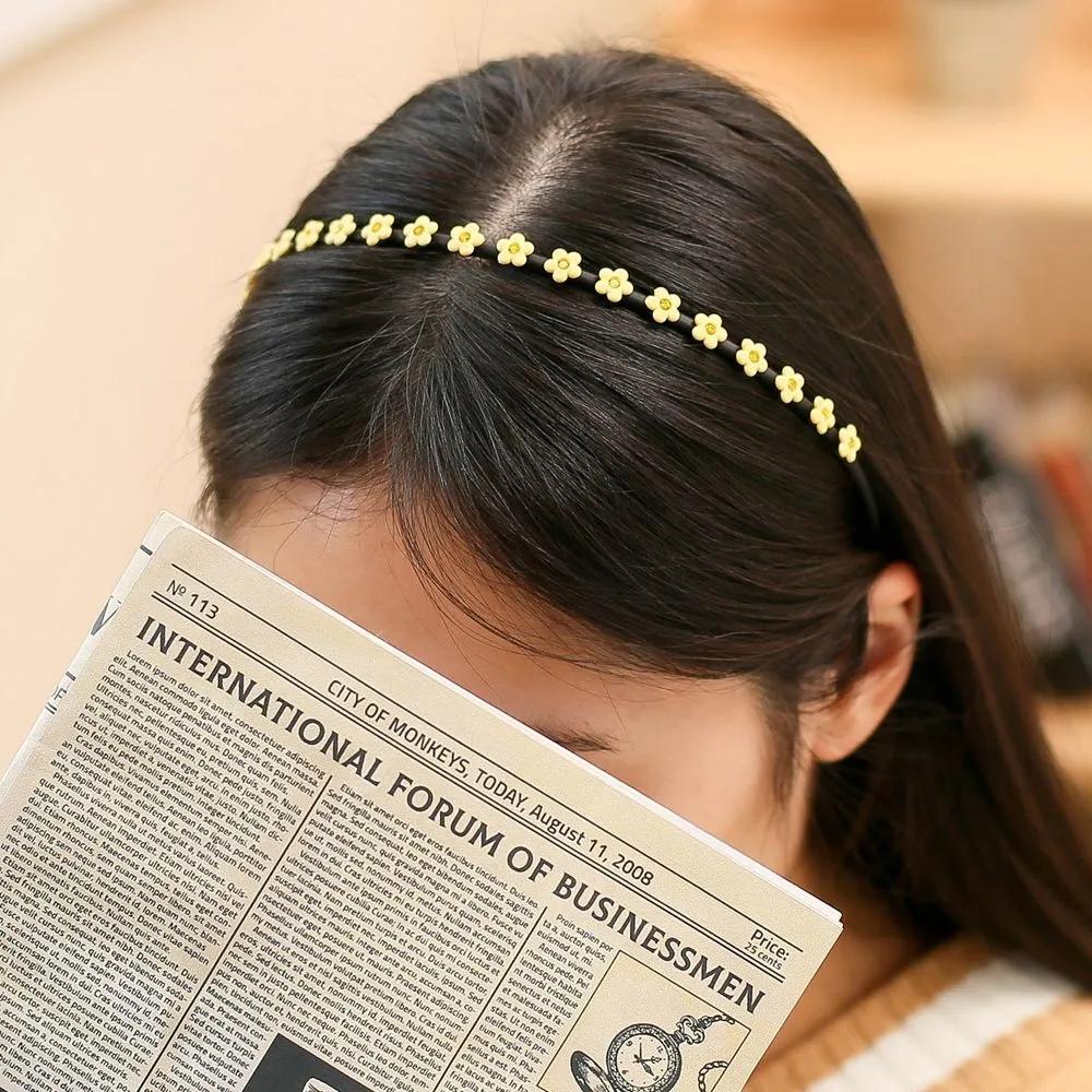 Handmade Headband Daily Headband Angel Scrunchie Cubic Flower Yellow