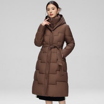 Nové temperamentní dámské péřové bavlněné kabáty Elegantní dlouhá zimní bunda Puffer Parky Dámský větruodolný kabát s kapucí