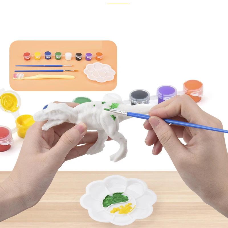 Animaux Créatifs Graffiti Peints Modèle Embryon Blanc Dinosaure Éducatif pour Enfants Bricolage Peinture Faite à la Main Dinosaure Coloré Jouet