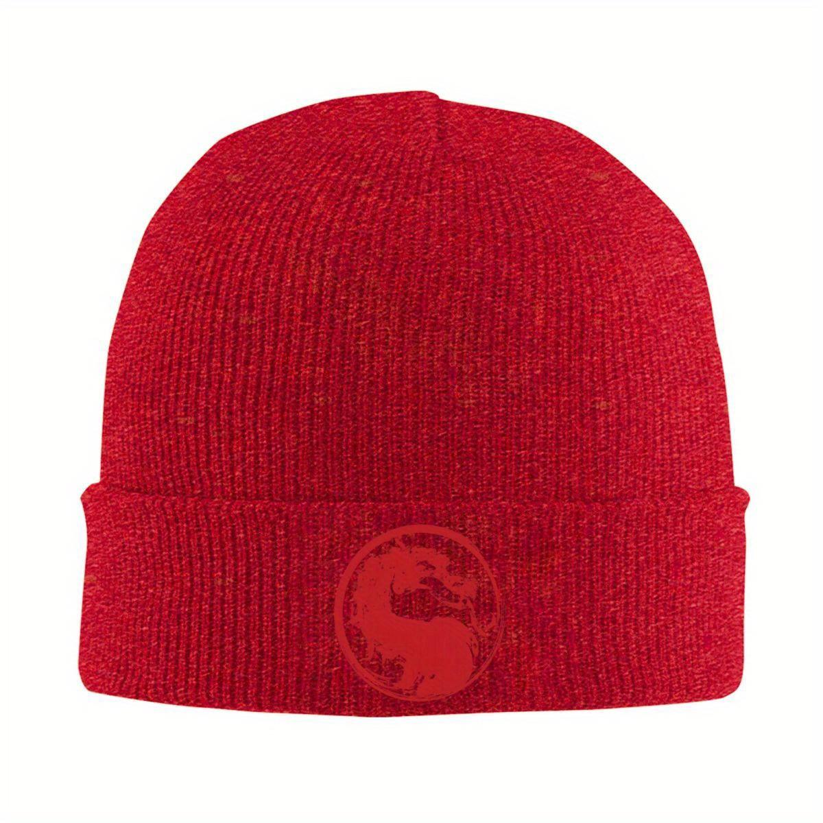 Mortal Kombat Symbol Hat Autumn Winter Beanies Warm Caps Unisex Acrylic Knitted Hat