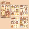 4 Pcs/bag PET Capybara Sticker Stationery Cartoon Capybara Handbook Stickers Material Scrapbooking Cartoon Decorative Stickers
