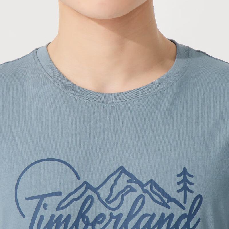 Timberland Loose Breathable Round Neck Short Sleeve T-Shirt Men Tops Light-Blue A6B9G-758