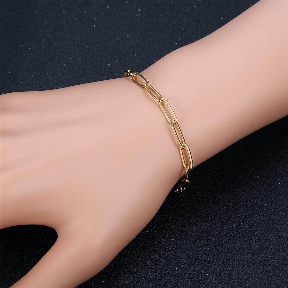 Gold Silver Color Stainless Steel 3mm Paperclip Link Chain Bracelets Neckalce For Women Fashion Party Wedding Jewelry Sets Gifts