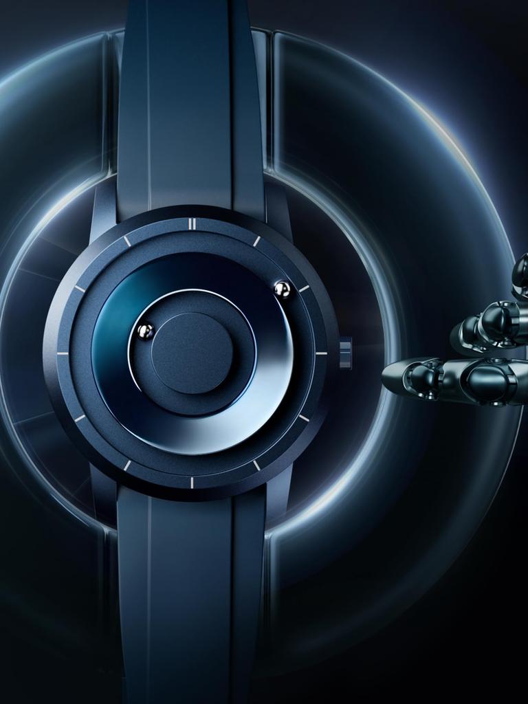 EUTOUR Men's Magnetic Watch, Stylish, Simple, Casual Quartz Watch with Magnetic Ball Design, 5ATM Water Resistance, 40mm Dial, Rubber Band, Blue